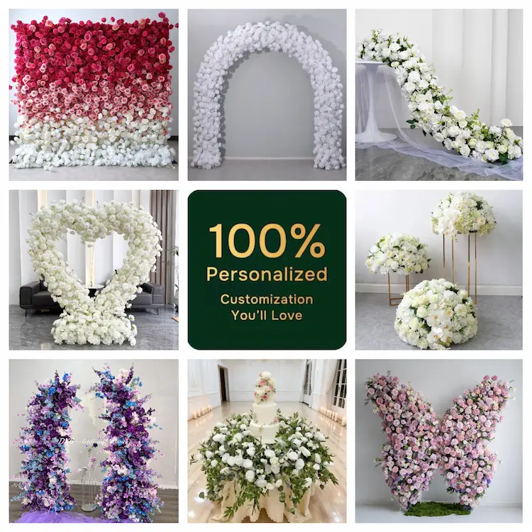 Sakura Artificial Flower Wall – Pink Wedding Backdrop Decor（Romantic Pink Floral Wall for Weddings & Proposals）