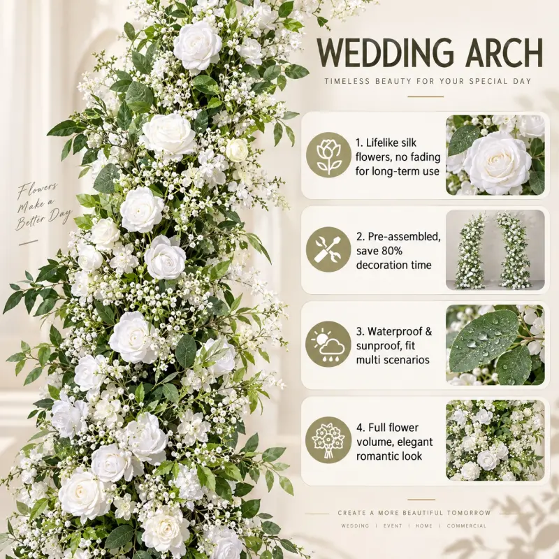 White Crescent Flower Arch – Moon Gate Wedding Arch