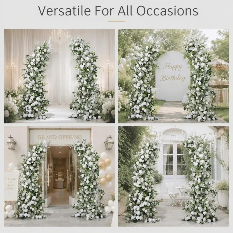 White Crescent Flower Arch – Moon Gate Wedding Arch