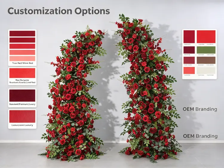 Custom Crescent Arch Red Shade Ratio Shape Density OEM Service Options