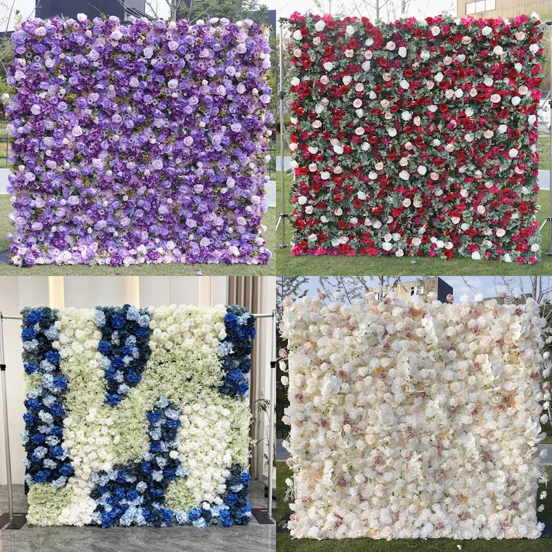 Wedding Flower Wall Backdrop – Artificial Silk Flower Wall Decor