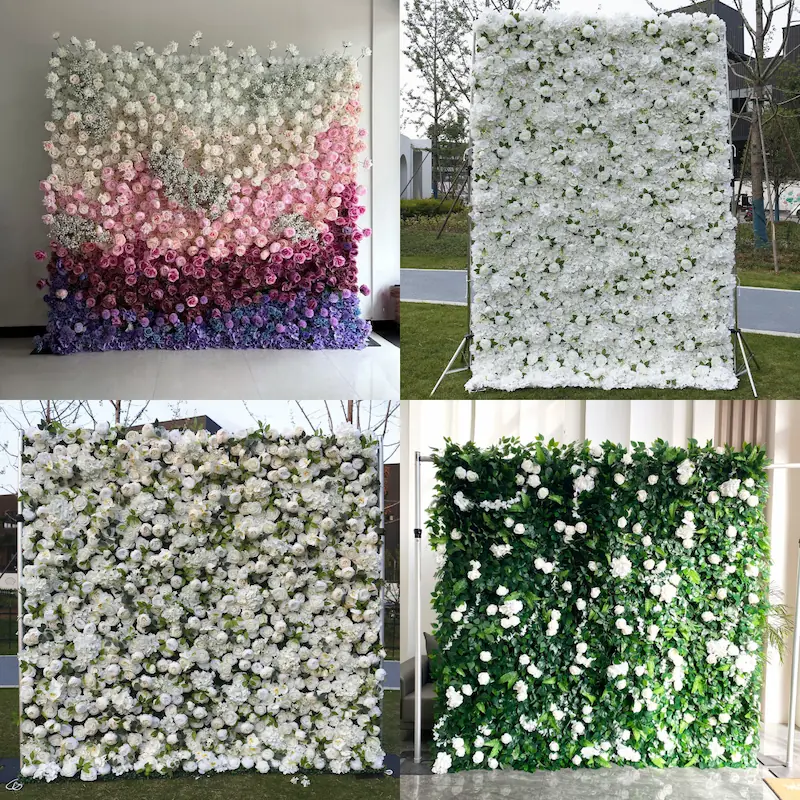 Wedding Flower Wall Backdrop – Artificial Silk Flower Wall Decor
