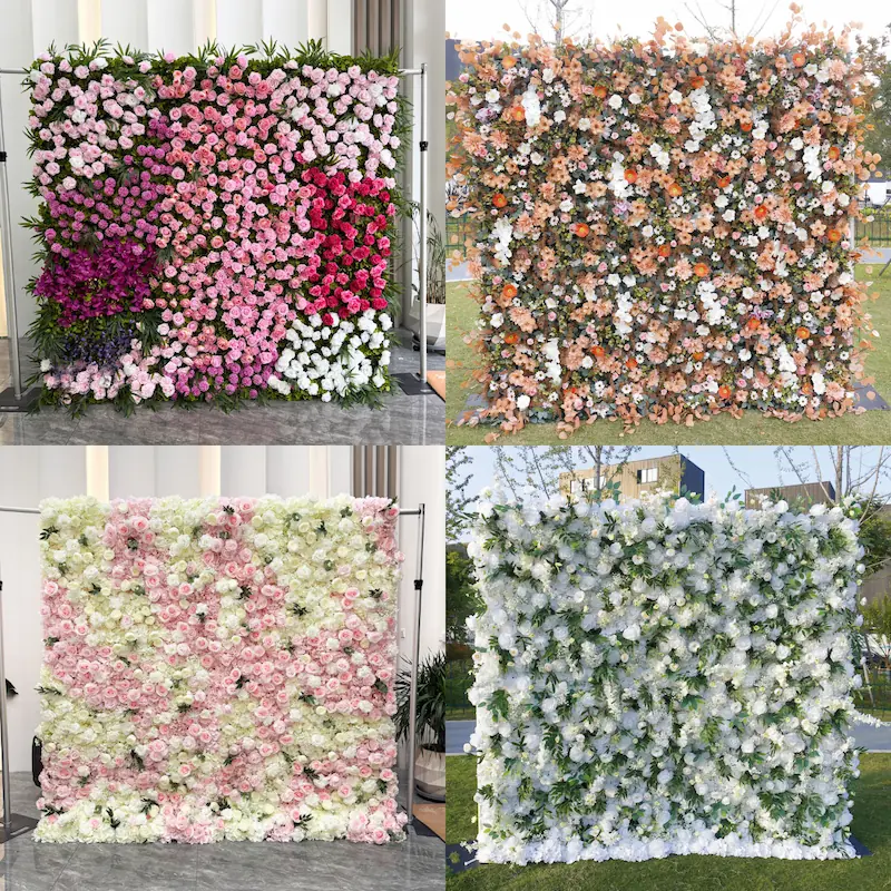Wedding Flower Wall Backdrop – Artificial Silk Flower Wall Decor