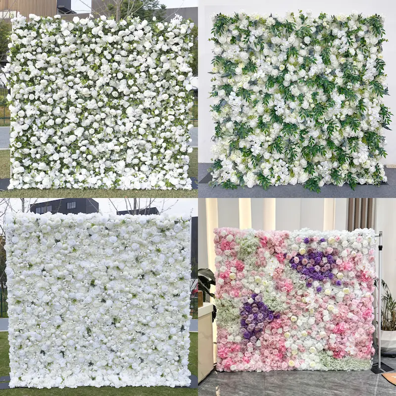 Wedding Flower Wall Backdrop – Artificial Silk Flower Wall Decor