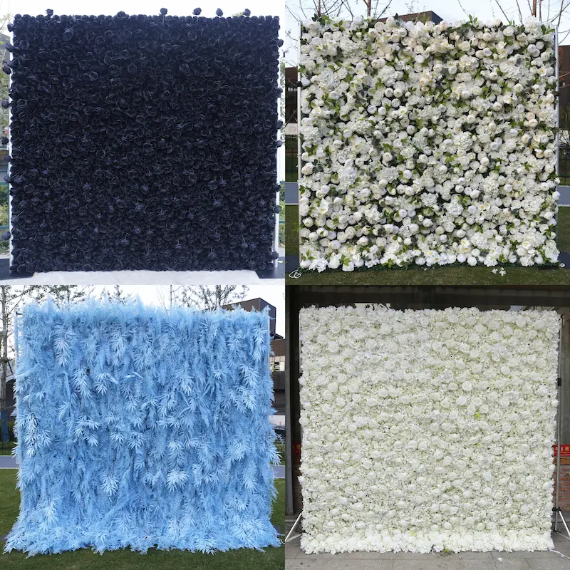 Wedding Flower Wall Backdrop – Artificial Silk Flower Wall Decor