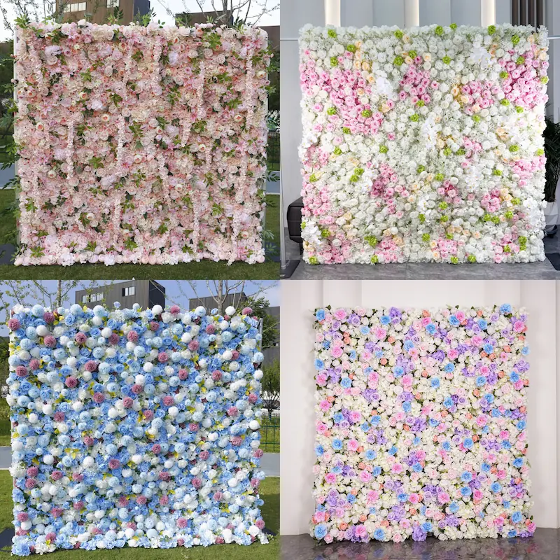 Wedding Flower Wall Backdrop – Artificial Silk Flower Wall Decor