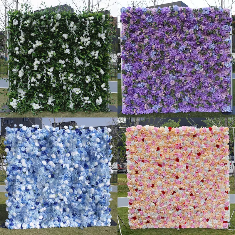 Wedding Flower Wall Backdrop – Artificial Silk Flower Wall Decor