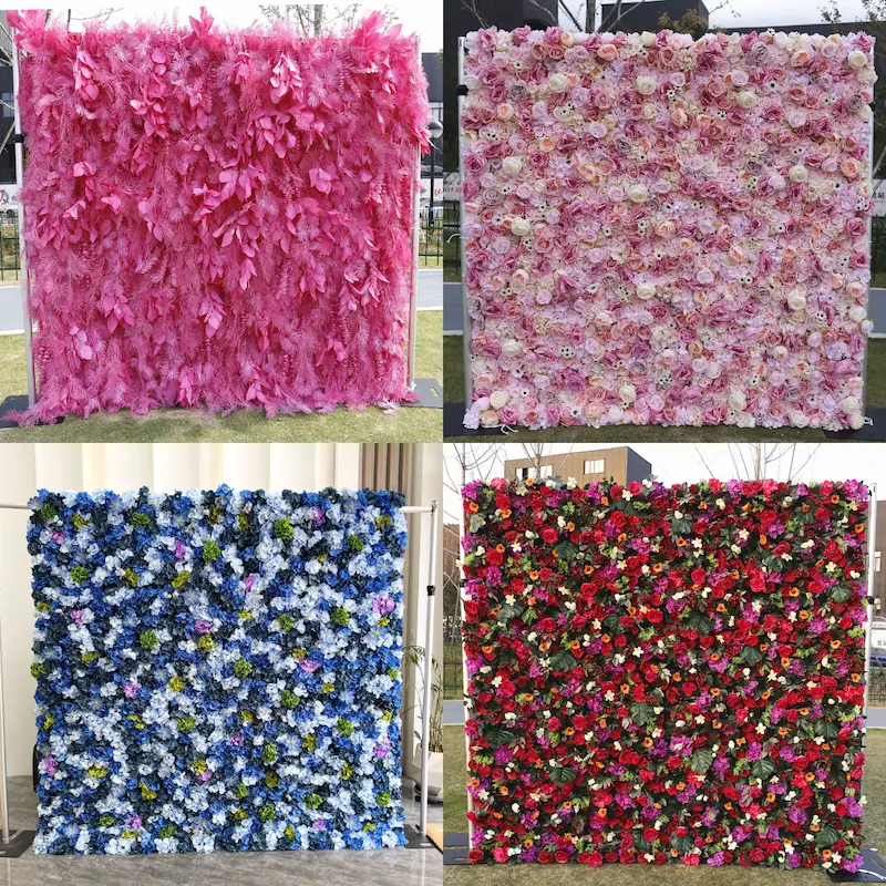 Wedding Flower Wall Backdrop – Artificial Silk Flower Wall Decor