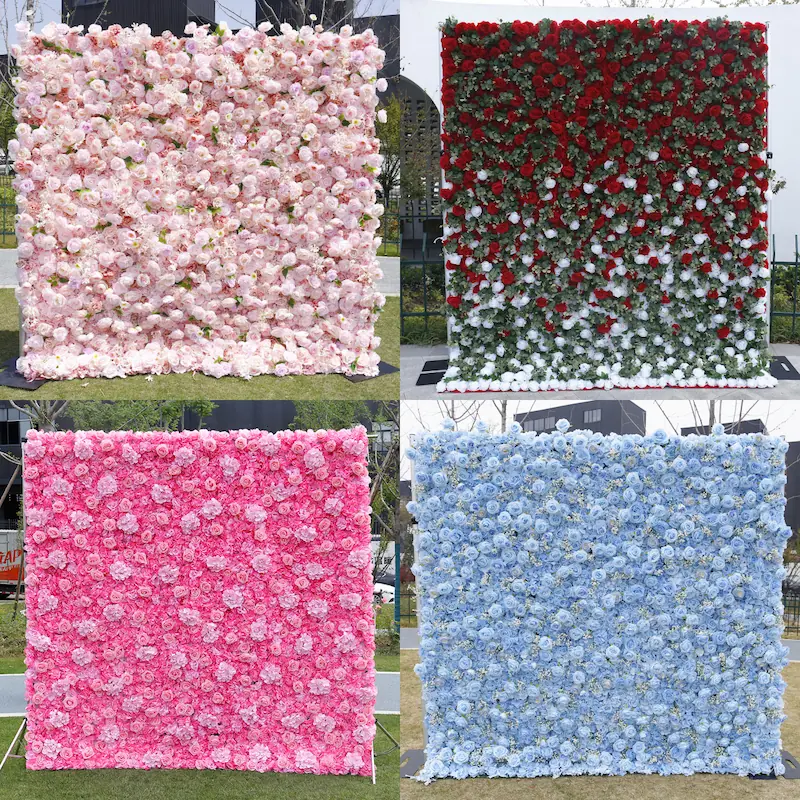Wedding Flower Wall Backdrop – Artificial Silk Flower Wall Decor