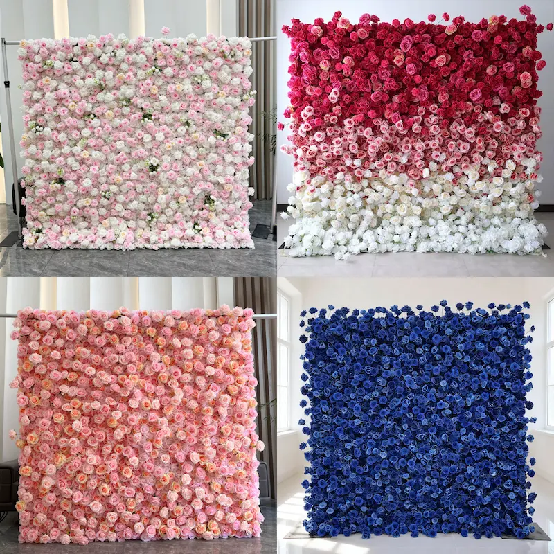 Wedding Flower Wall Backdrop – Artificial Silk Flower Wall Decor