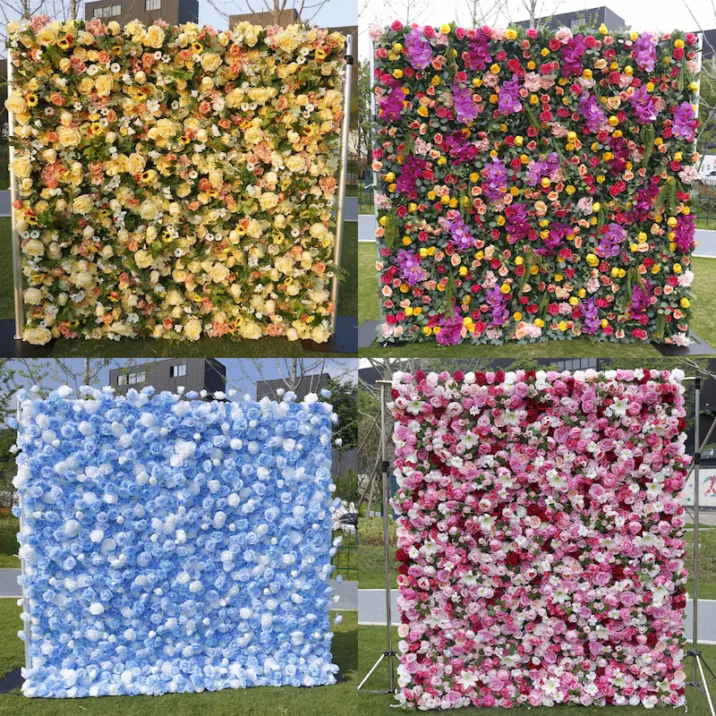 Wedding Flower Wall Backdrop – Artificial Silk Flower Wall Decor