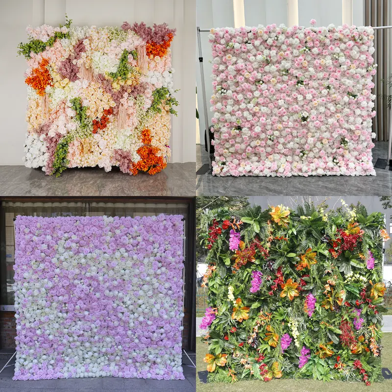 Wedding Flower Wall Backdrop – Artificial Silk Flower Wall Decor