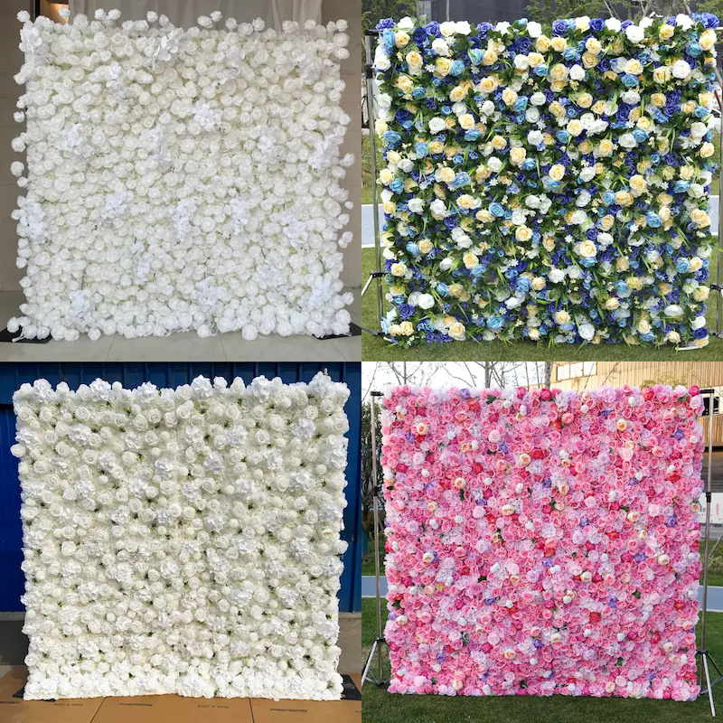 Sakura Artificial Flower Wall – Pink Wedding Backdrop Decor（Romantic Pink Floral Wall for Weddings & Proposals）