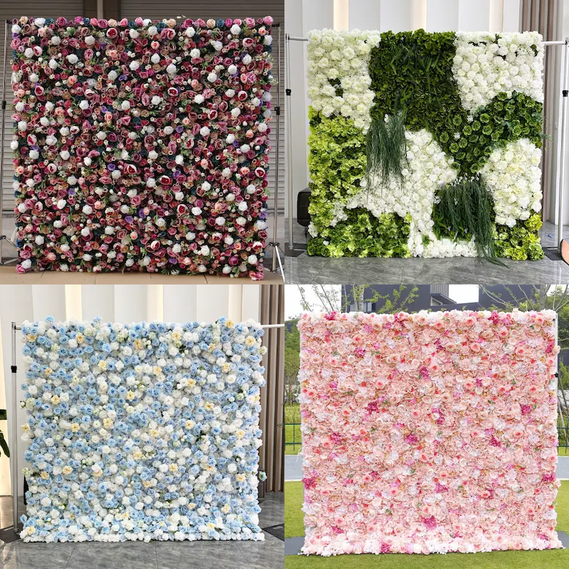 Sakura Artificial Flower Wall – Pink Wedding Backdrop Decor（Romantic Pink Floral Wall for Weddings & Proposals）
