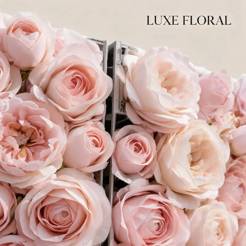 Pink Artificial Flower Wall – 8x8ft Wedding Backdrop