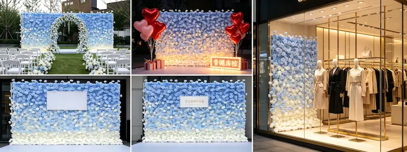 international event cases using XIBO rose wall backdrops