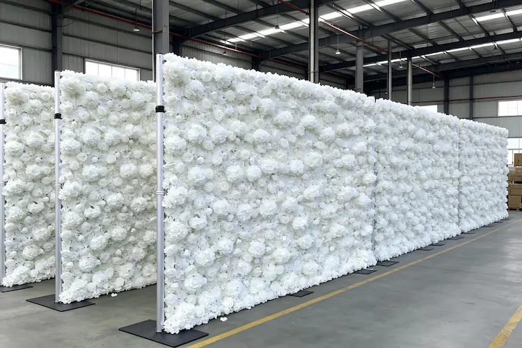 white floral backdrop bulk supply storage inventory wholesale