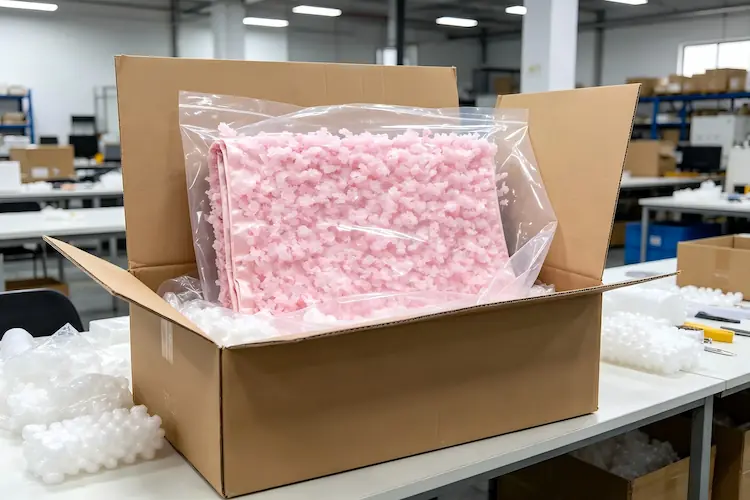 sakura pink flower wall packaging in carton for shipping