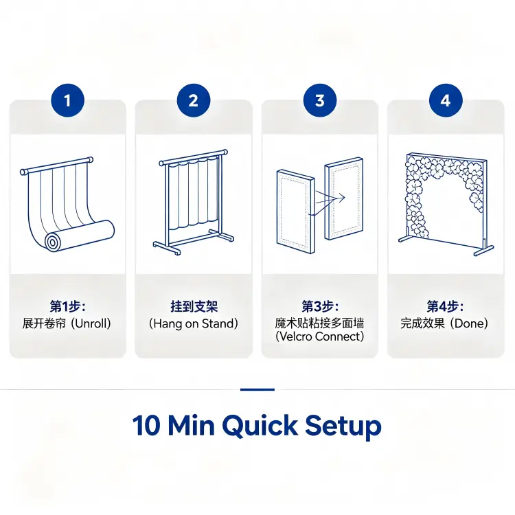 flower wall 4 step installation guide quick setup