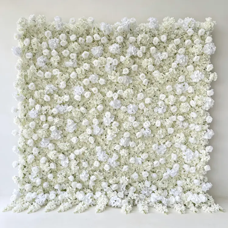 white flower wall front view full display 8x8ft