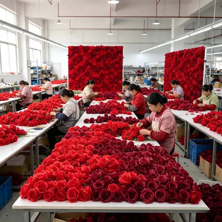 artificial flower factory production line workshop