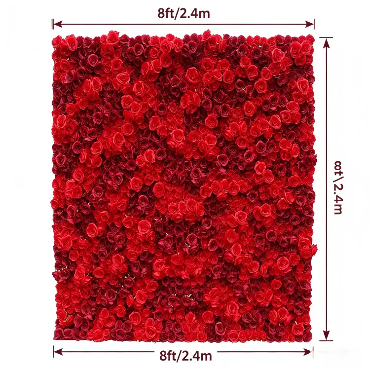 8x8ft flower wall dimensions size chart 2.4m