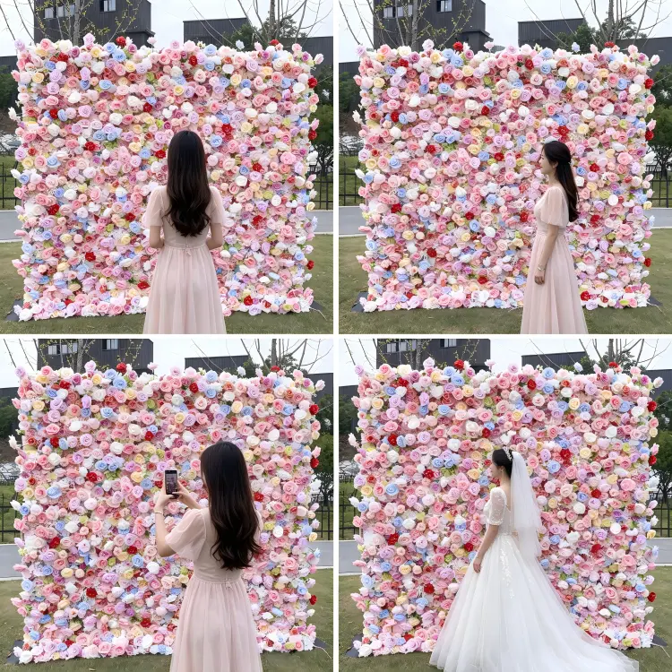 multicolor flower wall four event applications birthday baby shower photo booth bridal