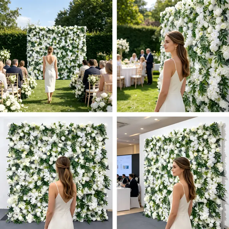 greenery flower wall four event applications wedding garden party photo booth corporate