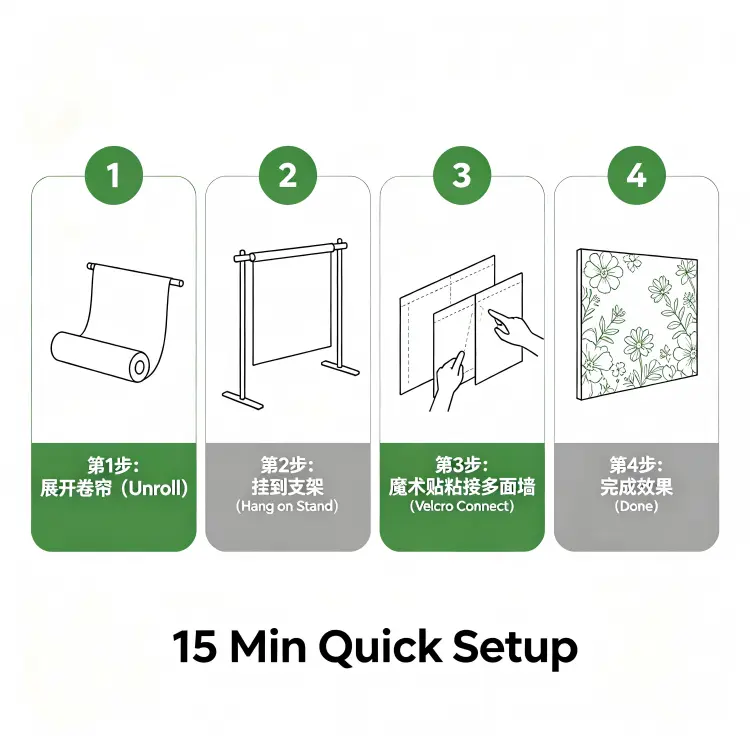 flower wall panel 4 step assembly guide quick setup