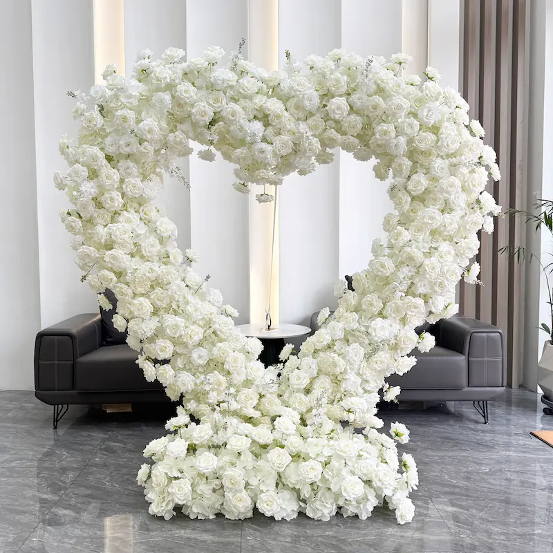 Heart Shape White Flower Arch