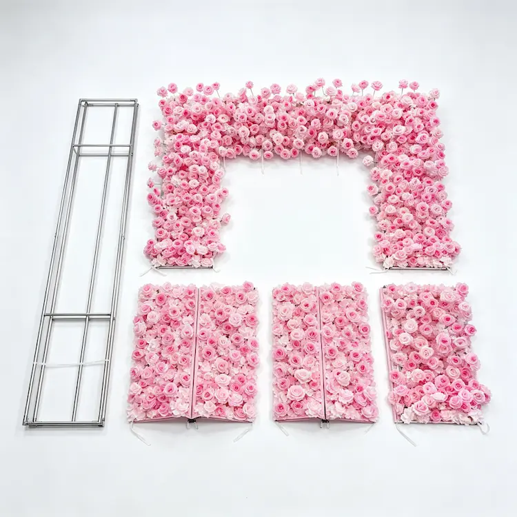 foldable-pink-flower-arch-detachable-frame