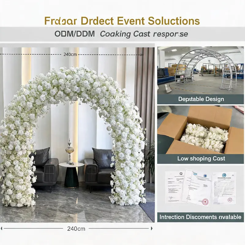 White Wedding Arch – Luxury Dense Full-Coverage Flower Arch for Wedding Ceremony
