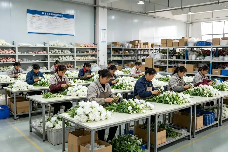 artificial flower factory production line workshop