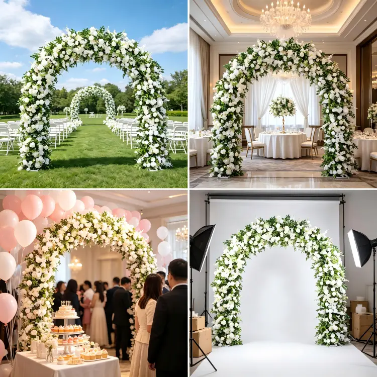 natural greenery floral arch multiple outdoor scenarios