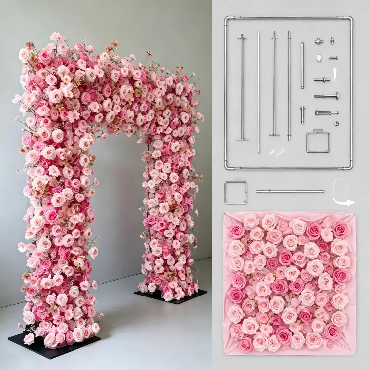 foldable flower arch metal frame detachable structure