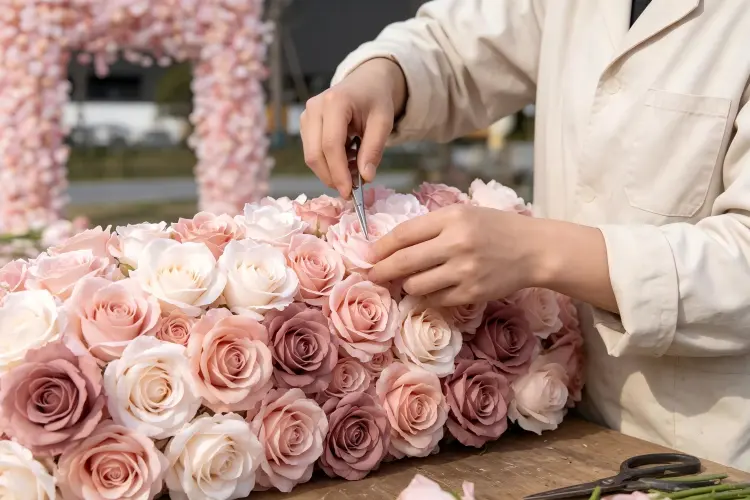 handmade silk flower arrangement artisan craftsmanship