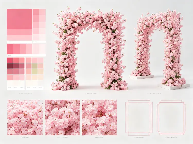Custom Pink Wedding Arch Color Size Quality Frame and OEM Design Options for Wholesale