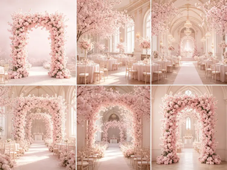 Global Wedding Event Cherry Blossom Arch Projects Portfolio Cases Worldwide