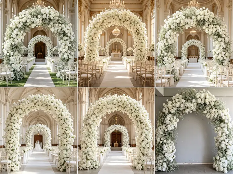 Global Wedding Event White Floral Arch Projects Portfolio Cases Worldwide