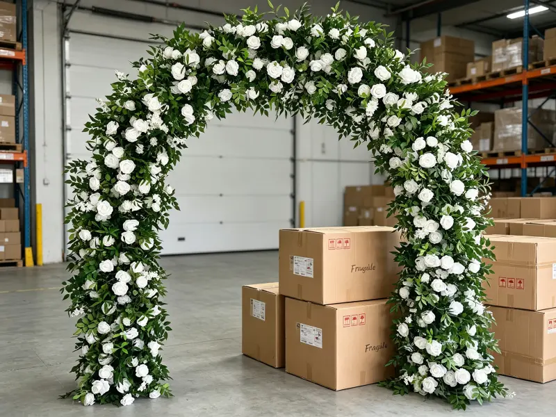 Flower Arch Disassembled Flat Packaging Carton Box Shipping Protection for Bulk Wholesale Orders