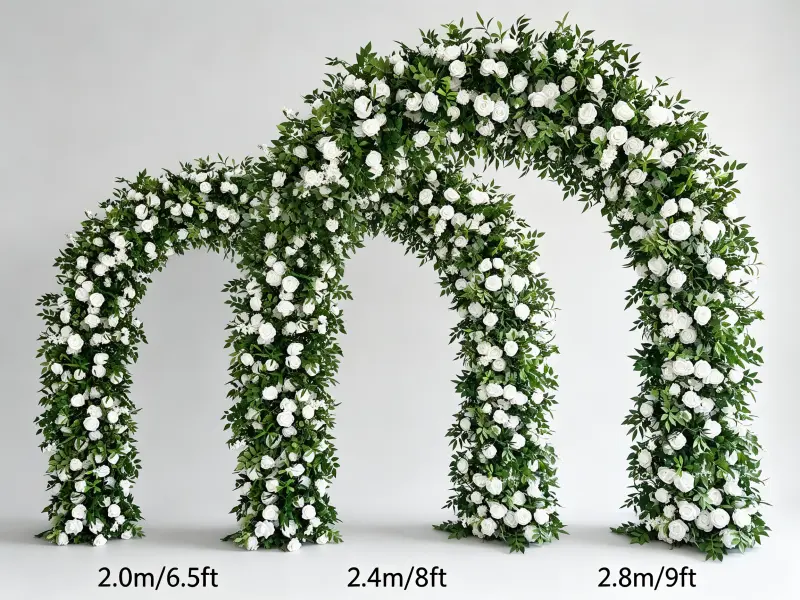 Spring Wedding Arch Size Comparison 2.0m 2.4m 2.8m Height Guide