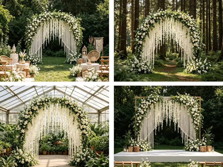 Wedding Arch with Stand in Multiple Boho Garden Forest Ceremony Settings
