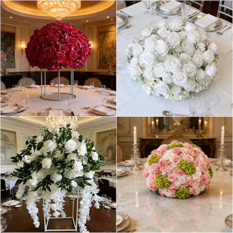 Artificial Flower Ball – Silk Flower Ball Wedding Decoration（Versatile Silk Floral Decor for Weddings & Events）