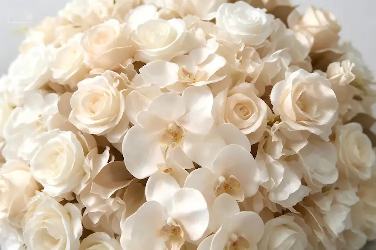 artificial flower ball texture close up silk petals