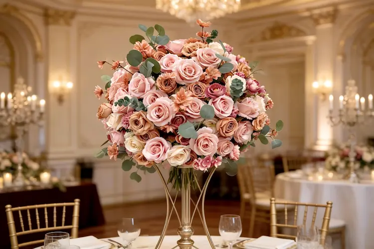 silk flower ball wedding floral arrangements ceremony decor
