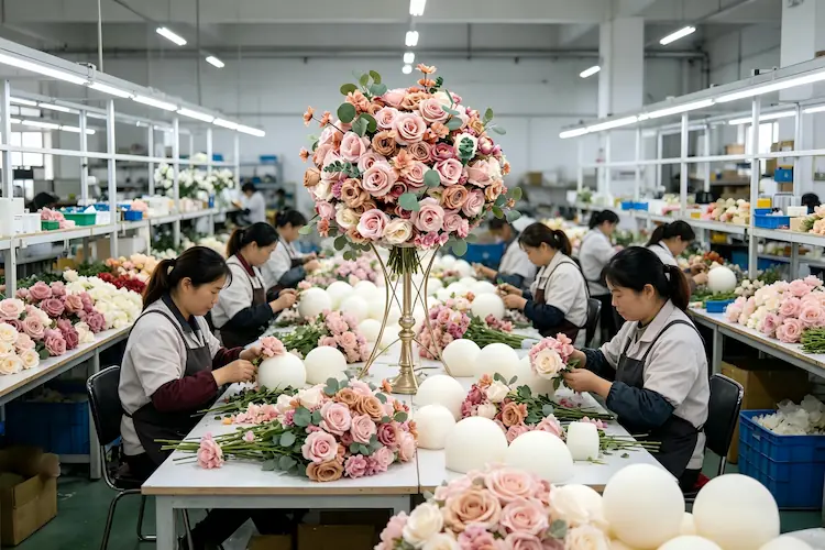 silk flower ball factory production line