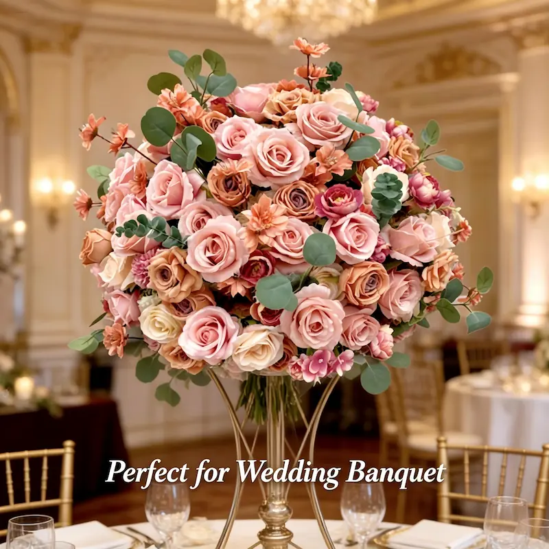 Wedding Flower Arrangements – Artificial Silk Flower Ball（Premium Silk Floral Decor for Wedding Ceremony & Reception）