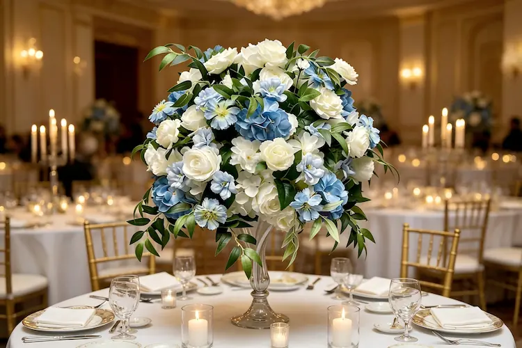 flower ball centerpiece on table wedding banquet decor