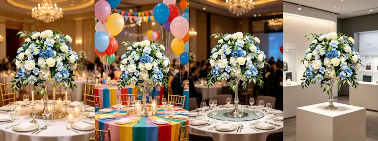 flower ball centerpiece multiple scenes wedding party corporate commercial
