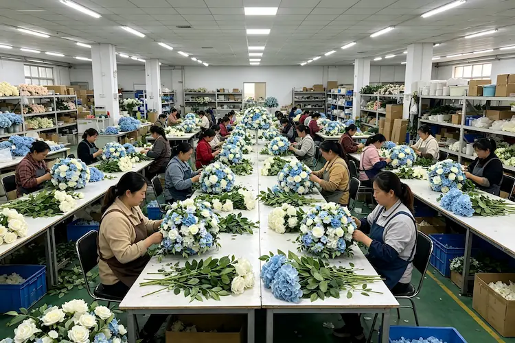 flower ball centerpiece factory production line